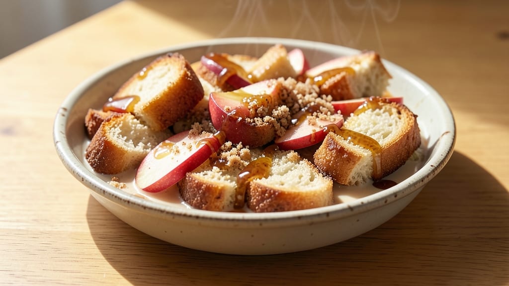 Apple Fritter Bread Pudding Recipe: Cinnamon-Spiced Crunch With Caramelized Apples