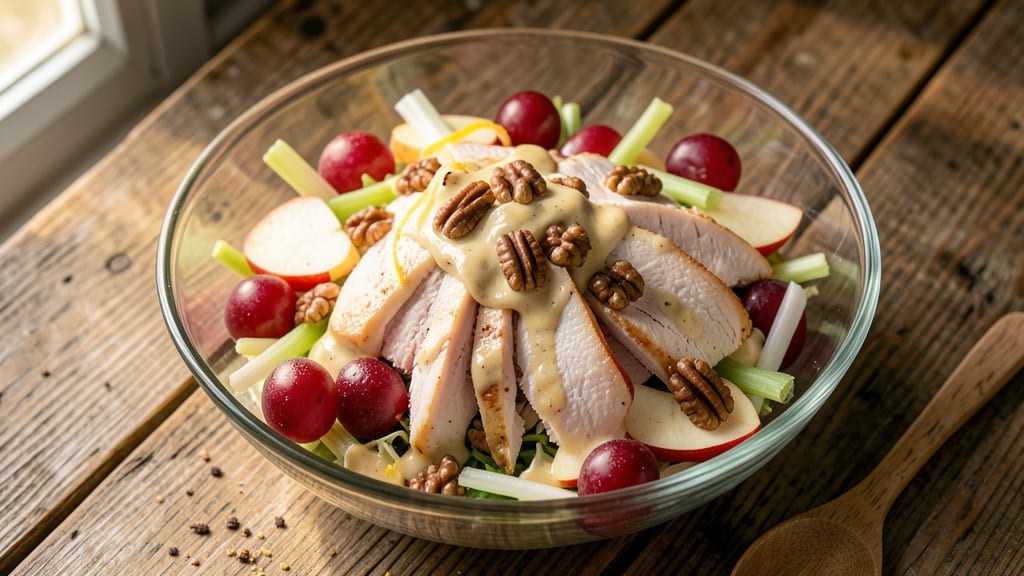 Atlanta Bread Company Chicken Waldorf Salad Recipe: Crunchy Apples, Celery, and Walnuts in Creamy Dressing