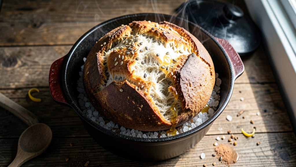 Artisanal Dutch Oven Bread Recipe: Crusty Gold Crunch With Foil-Sealed Steam Lock