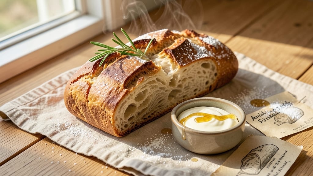 Amish Friendship Bread Recipe Card: Walnut Swirls and Warm Spice Harmony